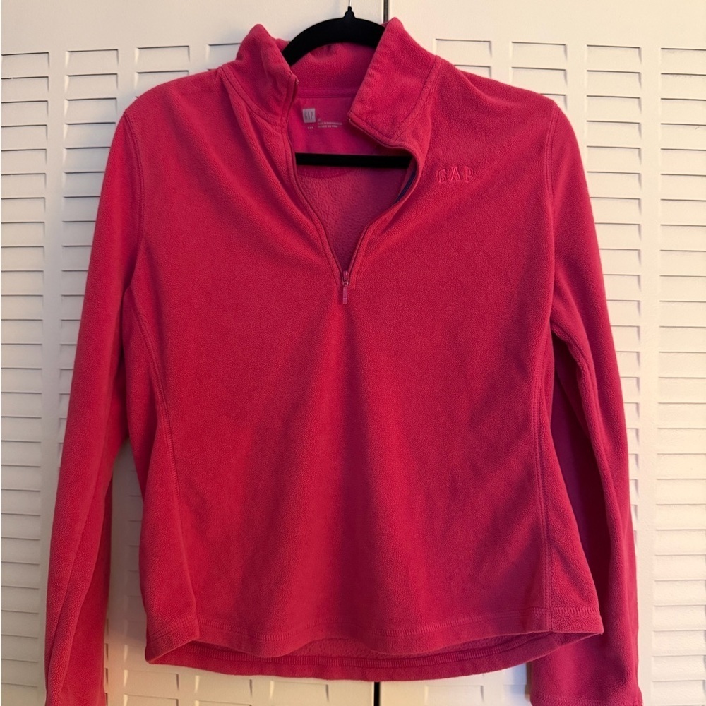 GAP Hot Pink Quarter Zip Fleece Pullover | Medium